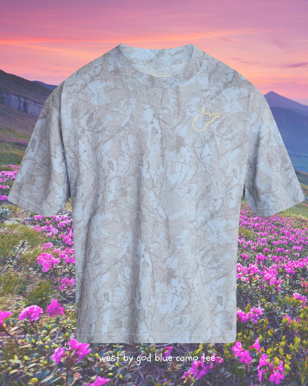 blue camo west by tee